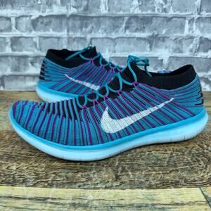 Nike Womens Free RN Motion Flyknit 834585-401 Blue Running Shoes Sneakers Sz 9